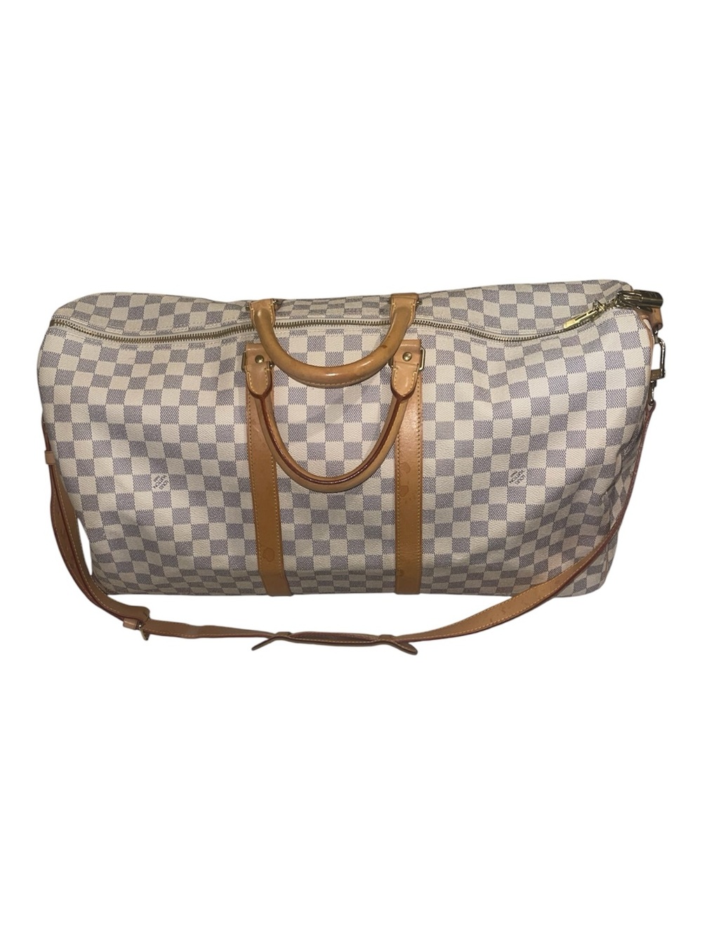 Louis Vuitton Authentic Keepall Bandoulière 55 Damier Azur Weekender Duffle Bag